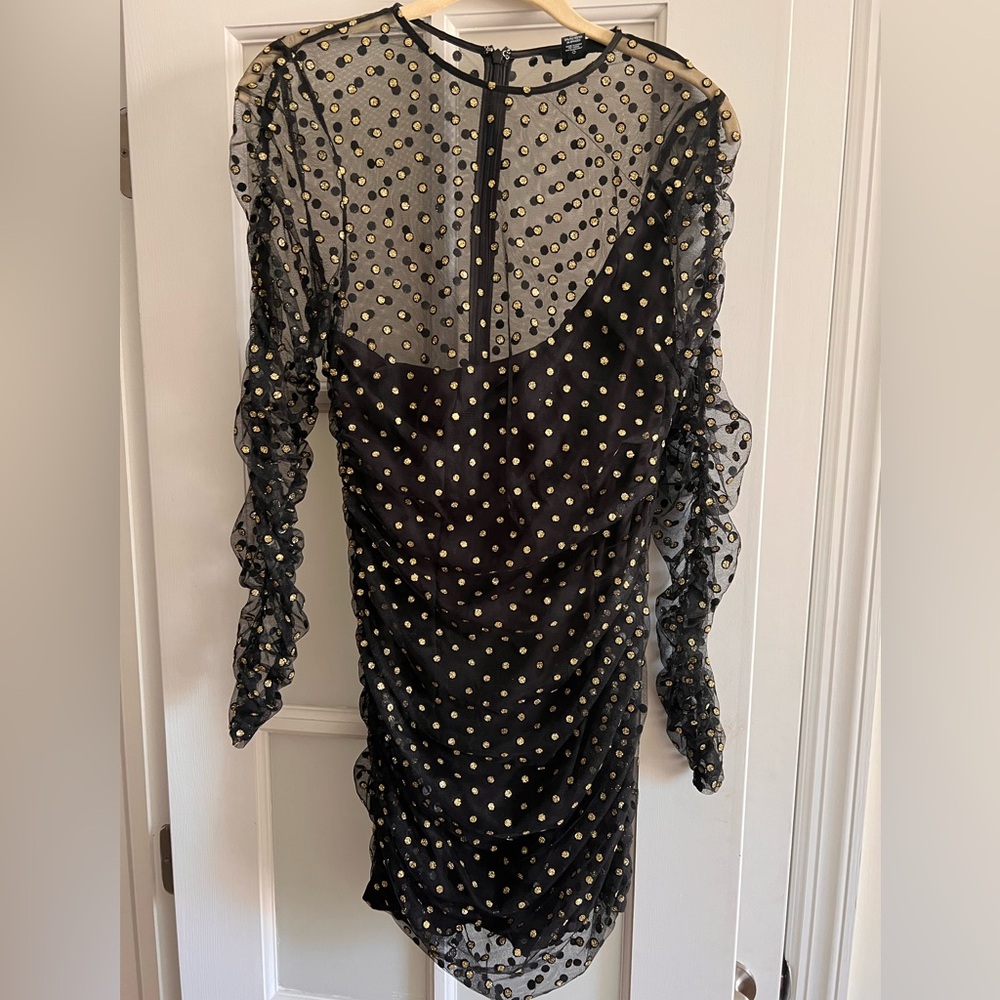 NWT h:ours black illusion dress